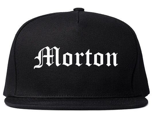 Morton Illinois IL Old English Mens Snapback Hat Black
