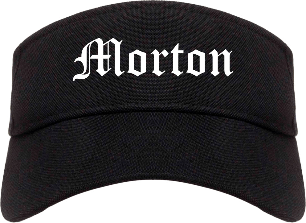 Morton Illinois IL Old English Mens Visor Cap Hat Black