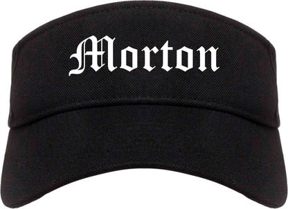 Morton Illinois IL Old English Mens Visor Cap Hat Black