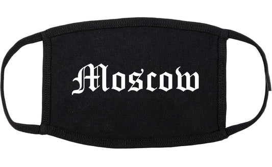 Moscow Idaho ID Old English Cotton Face Mask Black