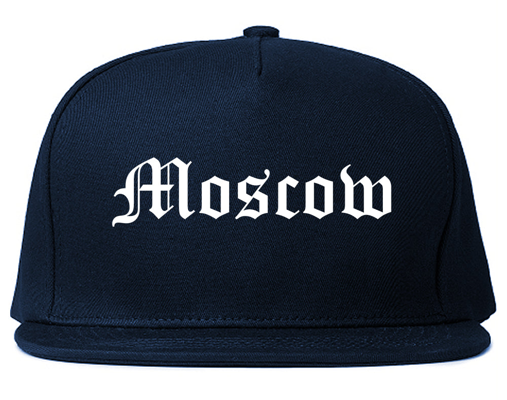 Moscow Idaho ID Old English Mens Snapback Hat Navy Blue
