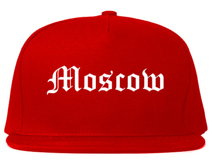 Moscow Idaho ID Old English Mens Snapback Hat Red