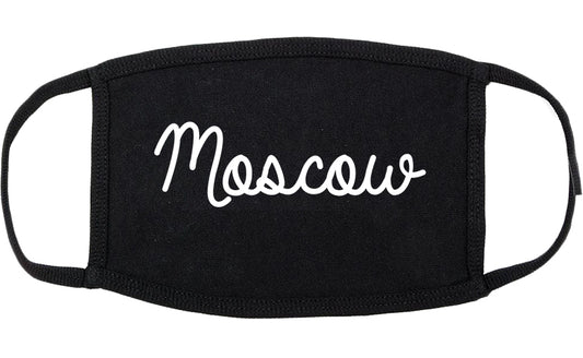 Moscow Idaho ID Script Cotton Face Mask Black