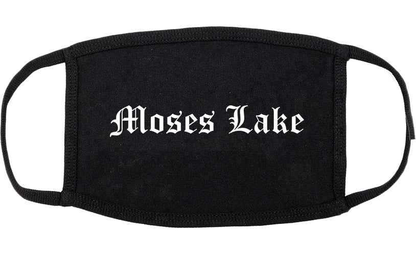 Moses Lake Washington WA Old English Cotton Face Mask Black