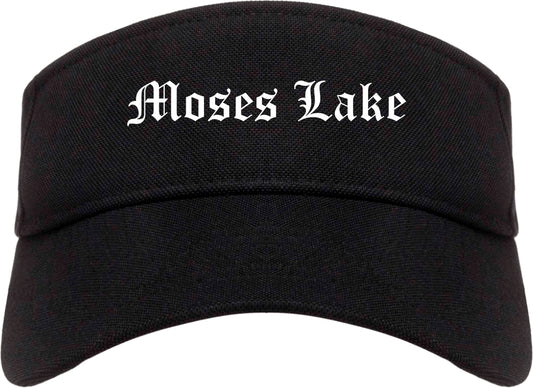 Moses Lake Washington WA Old English Mens Visor Cap Hat Black