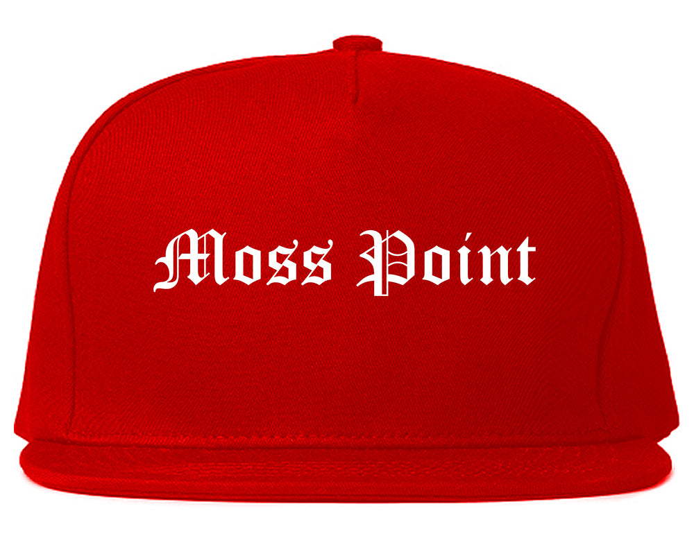 Moss Point Mississippi MS Old English Mens Snapback Hat Red