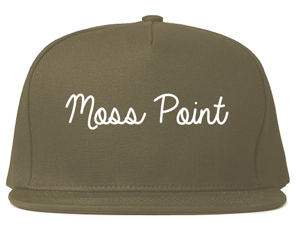 Moss Point Mississippi MS Script Mens Snapback Hat Grey