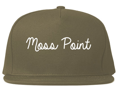 Moss Point Mississippi MS Script Mens Snapback Hat Grey