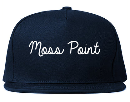 Moss Point Mississippi MS Script Mens Snapback Hat Navy Blue