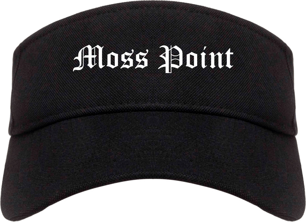 Moss Point Mississippi MS Old English Mens Visor Cap Hat Black