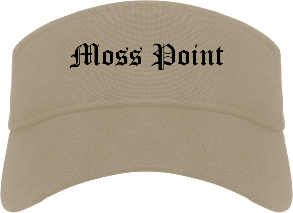 Moss Point Mississippi MS Old English Mens Visor Cap Hat Khaki