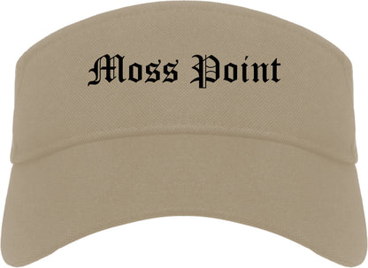 Moss Point Mississippi MS Old English Mens Visor Cap Hat Khaki