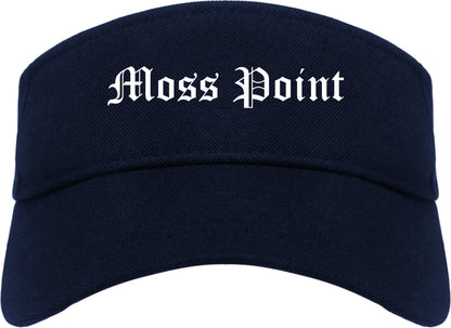 Moss Point Mississippi MS Old English Mens Visor Cap Hat Navy Blue