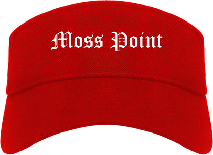 Moss Point Mississippi MS Old English Mens Visor Cap Hat Red