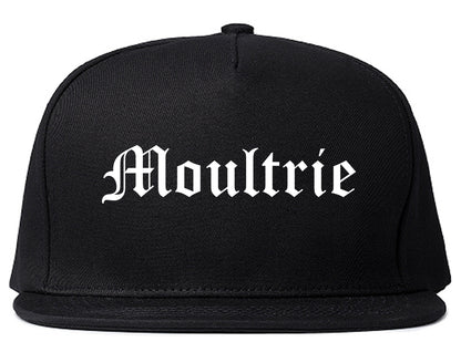 Moultrie Georgia GA Old English Mens Snapback Hat Black