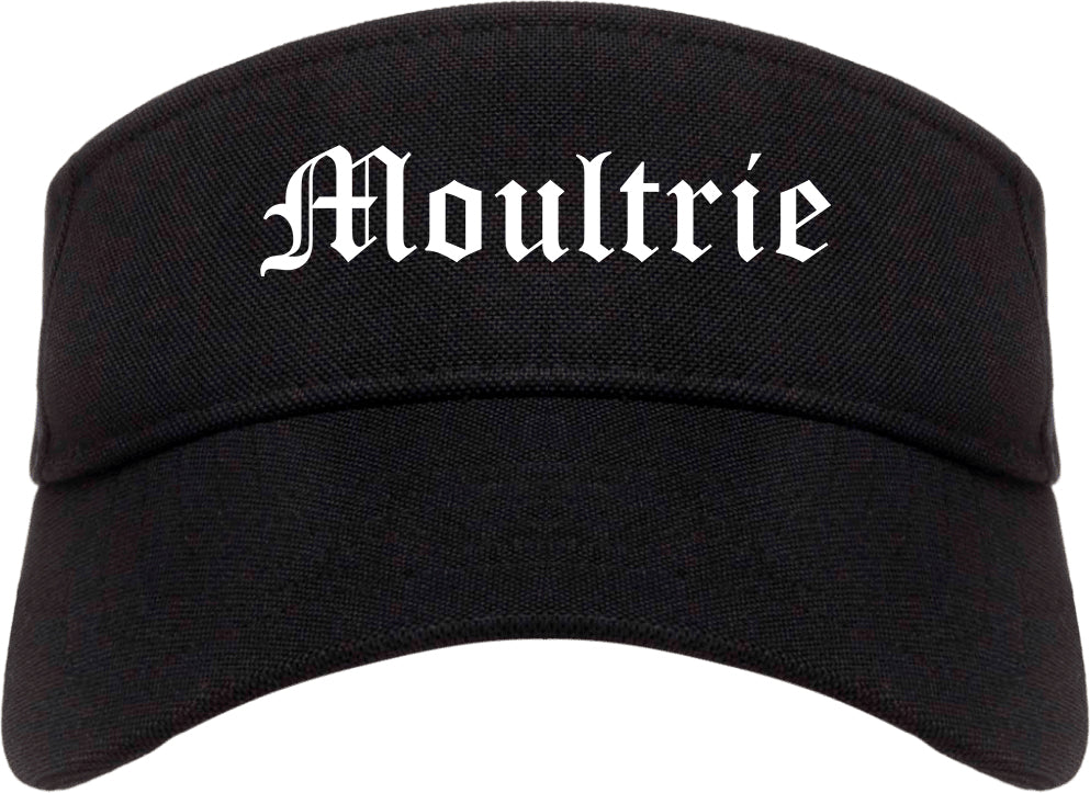 Moultrie Georgia GA Old English Mens Visor Cap Hat Black