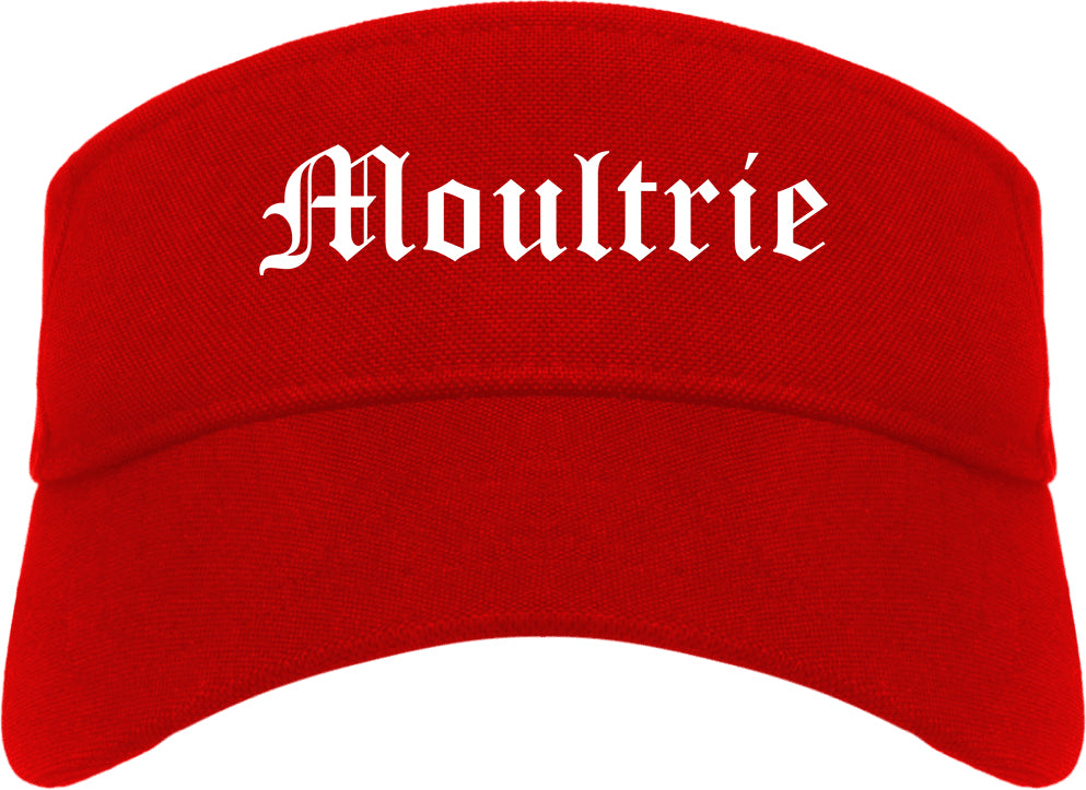 Moultrie Georgia GA Old English Mens Visor Cap Hat Red