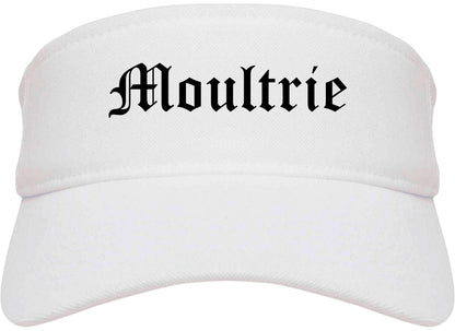 Moultrie Georgia GA Old English Mens Visor Cap Hat White