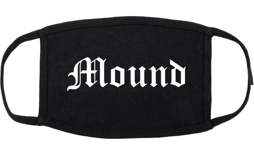 Mound Minnesota MN Old English Cotton Face Mask Black