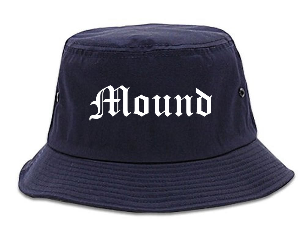 Mound Minnesota MN Old English Mens Bucket Hat Navy Blue