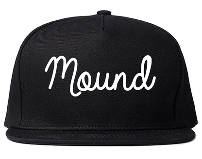 Mound Minnesota MN Script Mens Snapback Hat Black