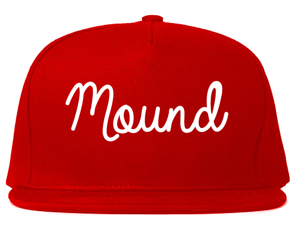 Mound Minnesota MN Script Mens Snapback Hat Red