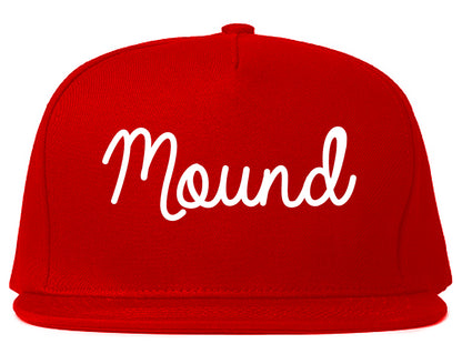 Mound Minnesota MN Script Mens Snapback Hat Red