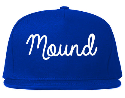Mound Minnesota MN Script Mens Snapback Hat Royal Blue