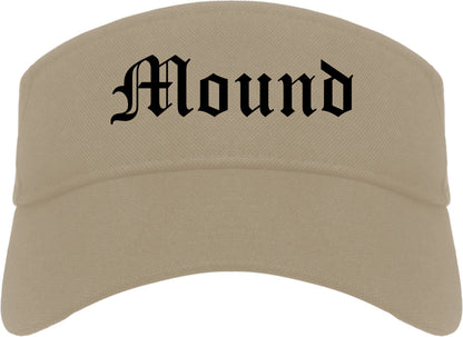 Mound Minnesota MN Old English Mens Visor Cap Hat Khaki