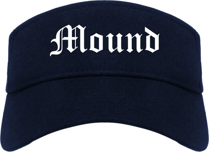 Mound Minnesota MN Old English Mens Visor Cap Hat Navy Blue