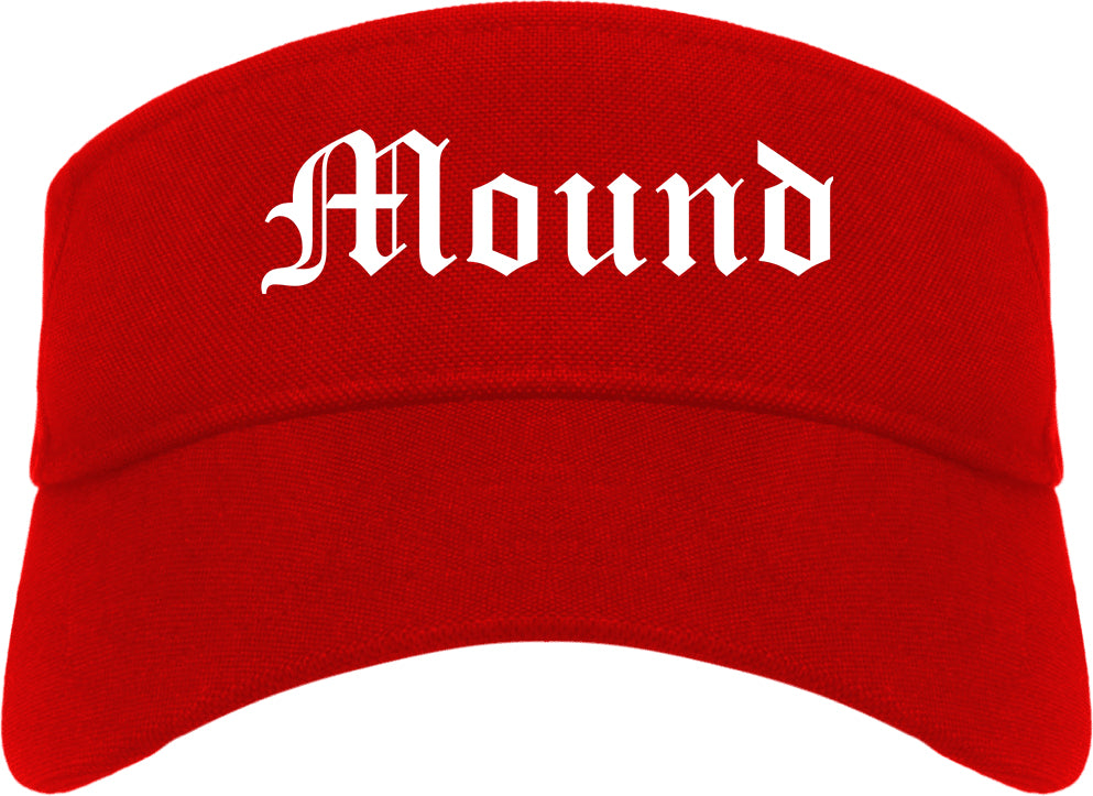 Mound Minnesota MN Old English Mens Visor Cap Hat Red