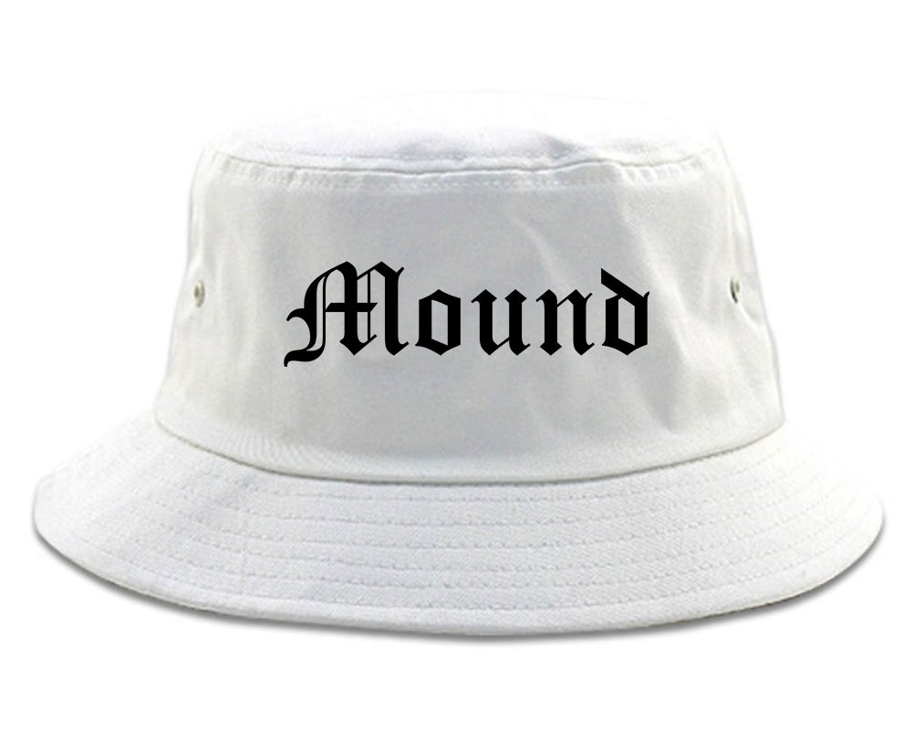 Mound Minnesota MN Old English Mens Bucket Hat White