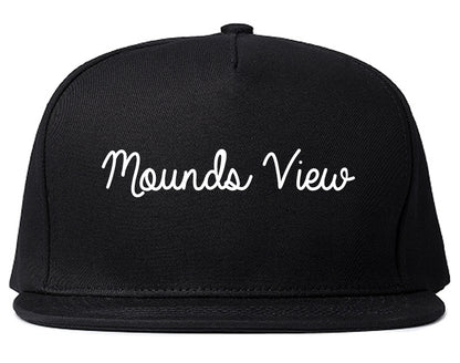 Mounds View Minnesota MN Script Mens Snapback Hat Black