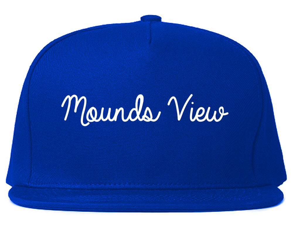 Mounds View Minnesota MN Script Mens Snapback Hat Royal Blue