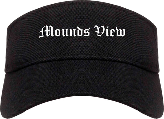 Mounds View Minnesota MN Old English Mens Visor Cap Hat Black