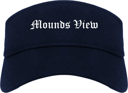 Mounds View Minnesota MN Old English Mens Visor Cap Hat Navy Blue