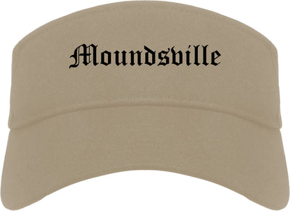 Moundsville West Virginia WV Old English Mens Visor Cap Hat Khaki