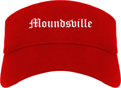 Moundsville West Virginia WV Old English Mens Visor Cap Hat Red