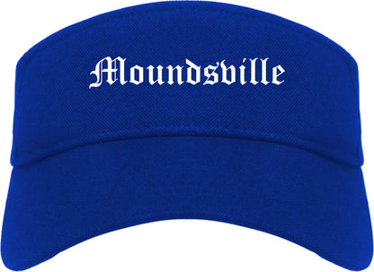 Moundsville West Virginia WV Old English Mens Visor Cap Hat Royal Blue
