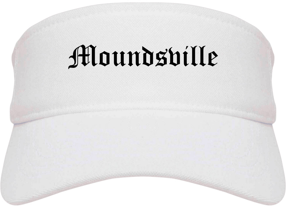 Moundsville West Virginia WV Old English Mens Visor Cap Hat White