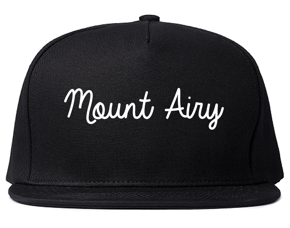 Mount Airy Maryland MD Script Mens Snapback Hat Black