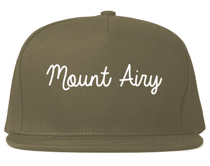 Mount Airy Maryland MD Script Mens Snapback Hat Grey