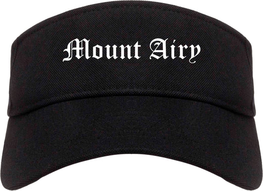 Mount Airy North Carolina NC Old English Mens Visor Cap Hat Black