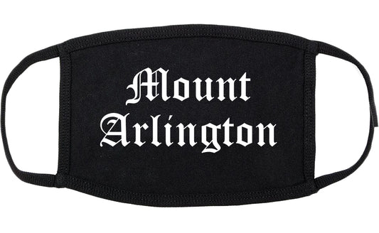Mount Arlington New Jersey NJ Old English Cotton Face Mask Black