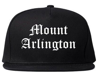 Mount Arlington New Jersey NJ Old English Mens Snapback Hat Black
