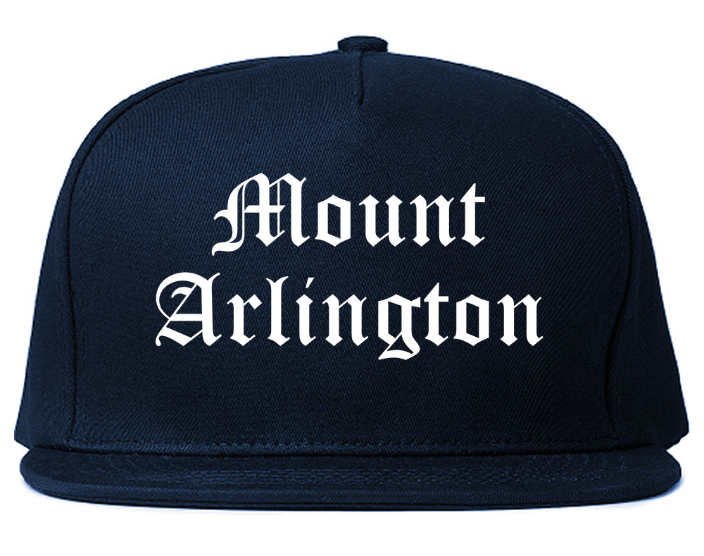 Mount Arlington New Jersey NJ Old English Mens Snapback Hat Navy Blue