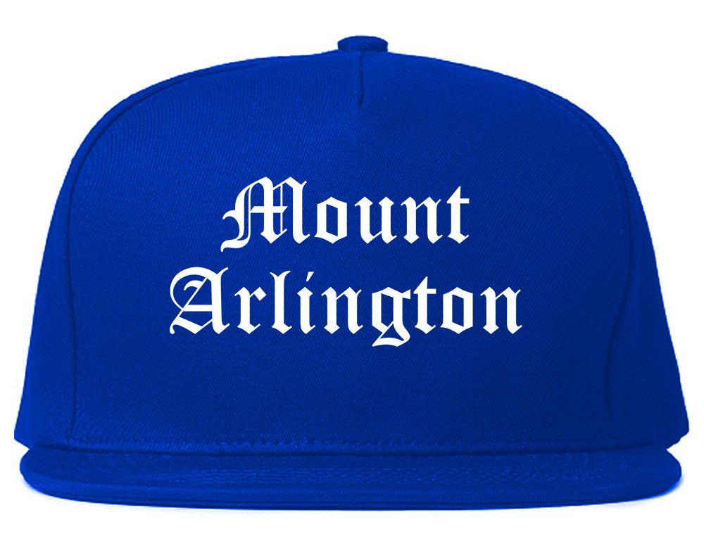 Mount Arlington New Jersey NJ Old English Mens Snapback Hat Royal Blue