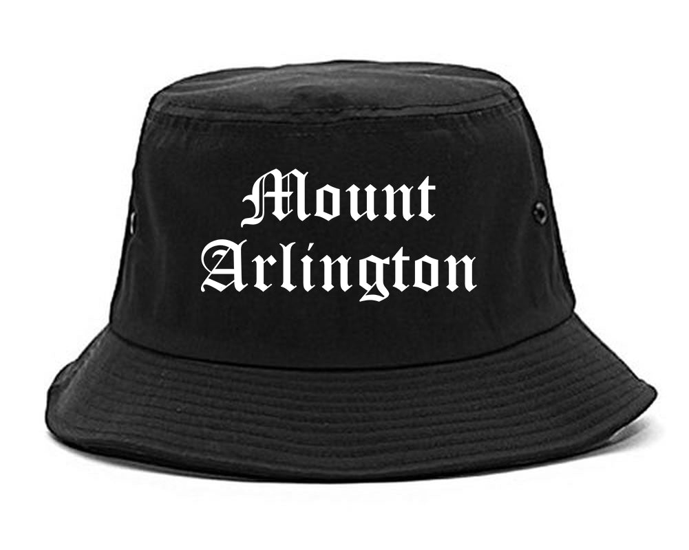 Mount Arlington New Jersey NJ Old English Mens Bucket Hat Black