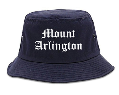 Mount Arlington New Jersey NJ Old English Mens Bucket Hat Navy Blue