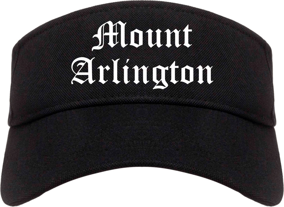 Mount Arlington New Jersey NJ Old English Mens Visor Cap Hat Black